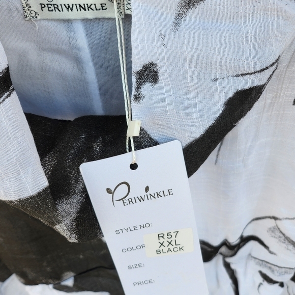 Periwinkle Cowl Neck SS Black & White Sz XXL Dress - Picture 8 of 11